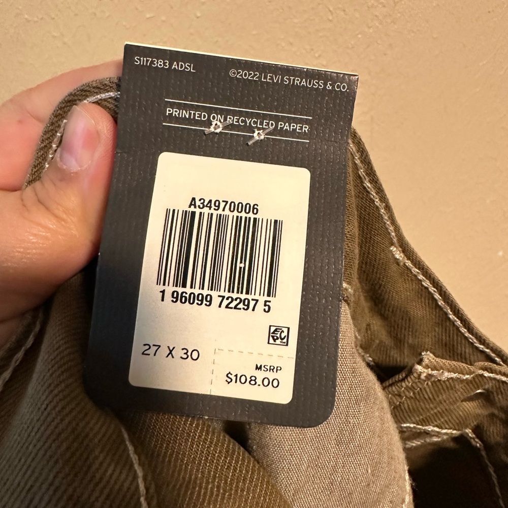 NWT Levi’s Dad Utility Carpenter Jeans Size 27 Slouchy‎ Baggy - Picture 7 of 9